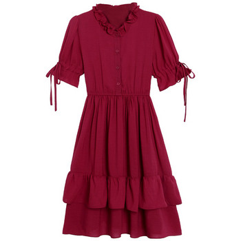 Rochie de dama moderna - model croiat in negru si rosu