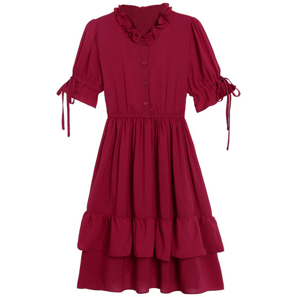 Rochie de dama moderna - model croiat in negru si rosu