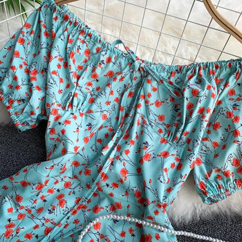 Rochie de dama cu umerii goi in albastru