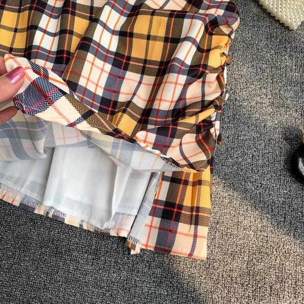 Rochie dama in carouri cu bretele incrucisate