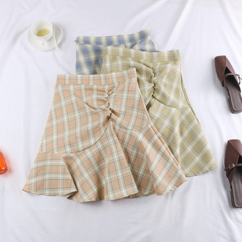 Fusta dama in carouri in model croiat in trei culori