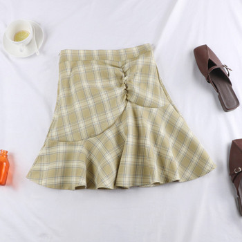 Fusta dama in carouri in model croiat in trei culori