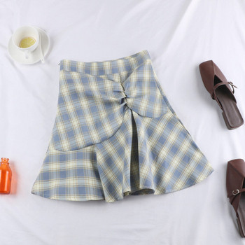 Fusta dama in carouri in model croiat in trei culori