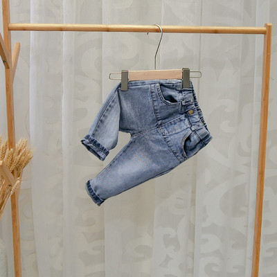 Blugi moderni pentru copii cu buzunare in negru si albastru pentru baieti