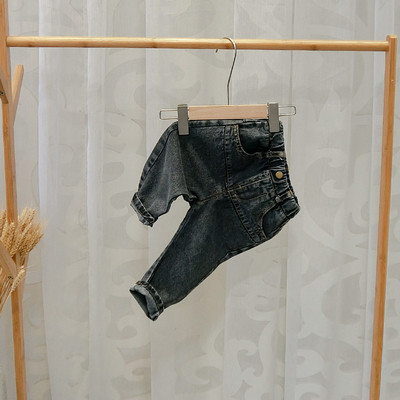 Blugi moderni pentru copii cu buzunare in negru si albastru pentru baieti