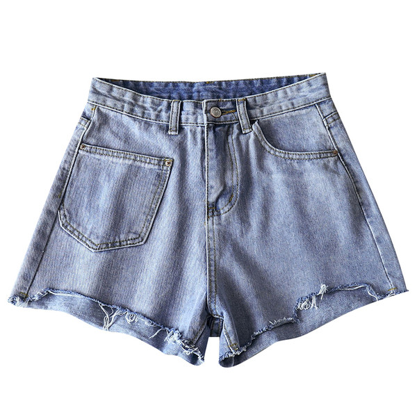 Blugi casual scurti de dama in albastru si negru