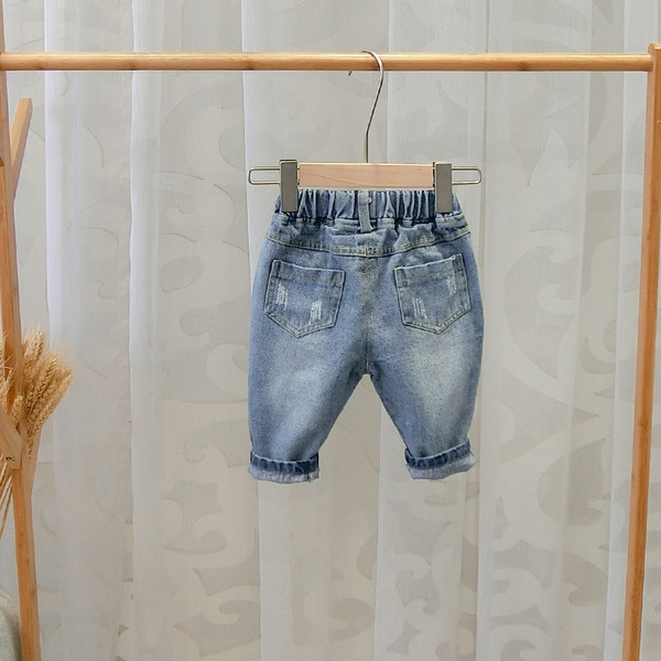 Pantaloni moderni pentru copii pentru baieti in albastru