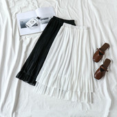 Fusta de dama moderna in alb si negru cu talie inalta