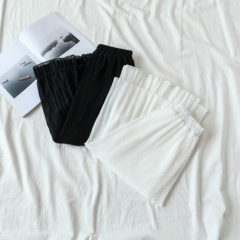 Fusta de dama moderna in alb si negru cu talie inalta