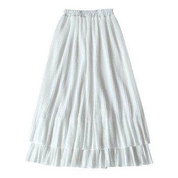 Fusta de dama moderna in alb si negru cu talie inalta