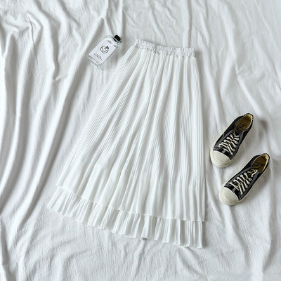 Fusta de dama moderna in alb si negru cu talie inalta