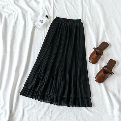 Fusta de dama moderna in alb si negru cu talie inalta