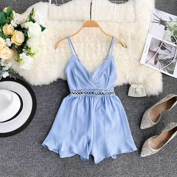 Salopeta scurta de dama cu bretele in trei culori