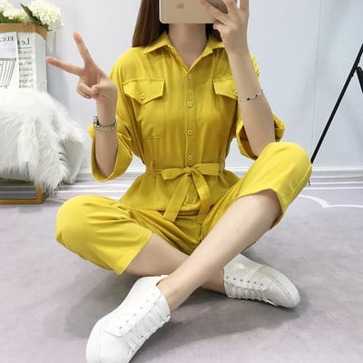 Salopeta dama casual cu legaturi in talie in mai multe culori