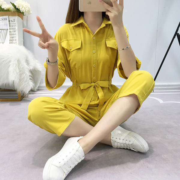 Salopeta dama casual cu legaturi in talie in mai multe culori