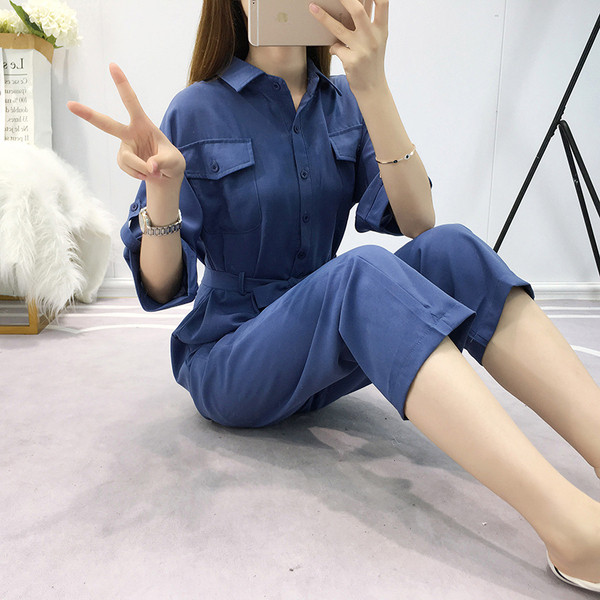 Salopeta dama casual cu legaturi in talie in mai multe culori