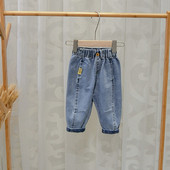 Blugi de copii actuali pentru baieti in albastru cu buzunare