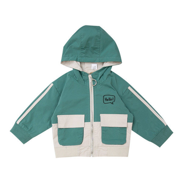 Noul model de jachetă pentru copii de zi cu zi pentru băieți în verde și roșu