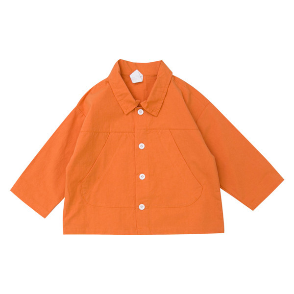 Noul model de cămașă pentru copii de zi cu zi în galben și portocaliu pentru băieți