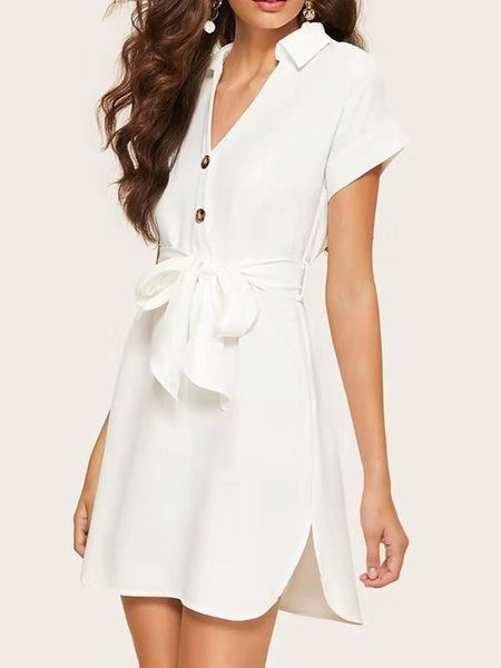 Rochie moderna de dama in alb cu broderie