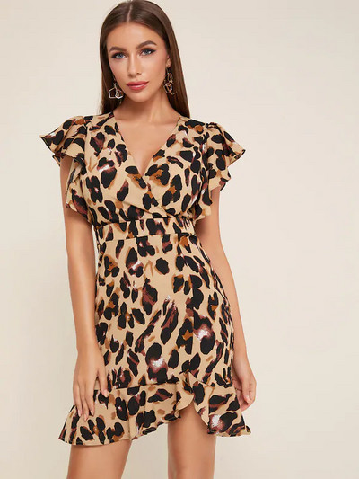 Rochie moderna de dama cu model leopard in trei culori