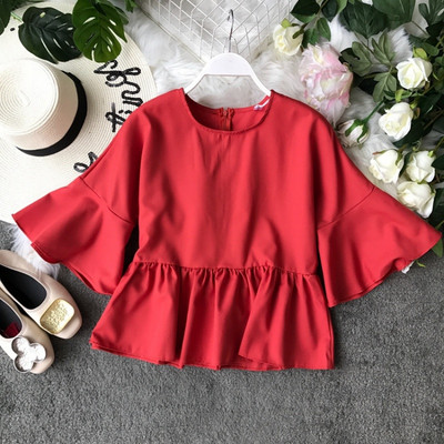 Bluză de damă modernă cu mâneci largi în mai multe culori cu fermoar