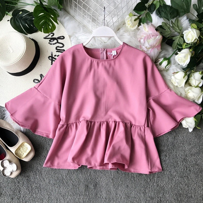 Bluză de damă modernă cu mâneci largi în mai multe culori cu fermoar