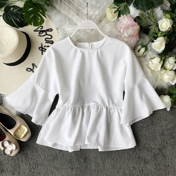 Bluză de damă modernă cu mâneci largi în mai multe culori cu fermoar