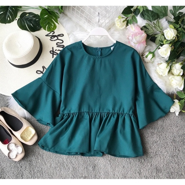 Bluză de damă modernă cu mâneci largi în mai multe culori cu fermoar