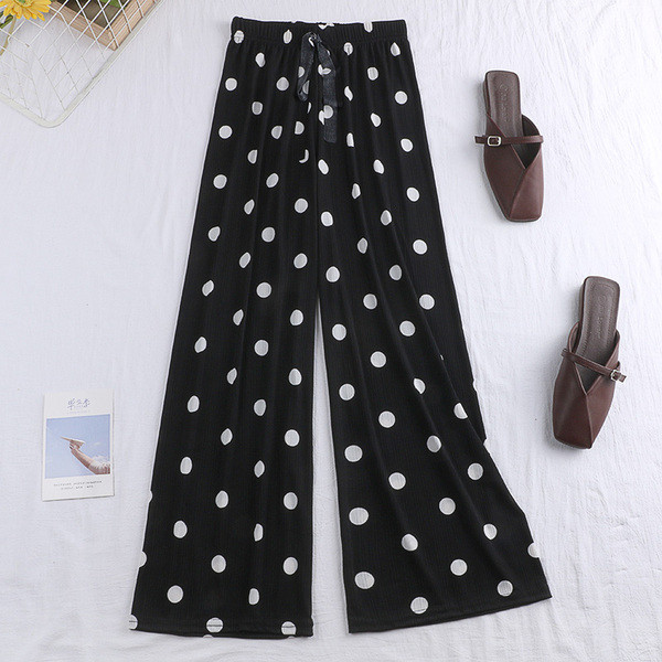 Pantaloni de dama la moda in negru cu cravate