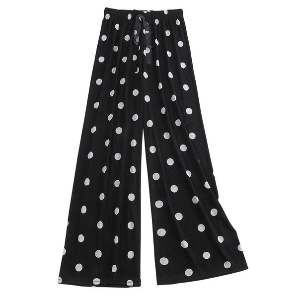 Pantaloni de dama la moda in negru cu cravate