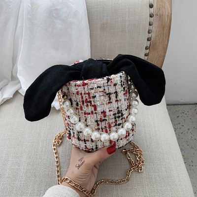 Geanta de dama eleganta cu panglica in mai multe culori