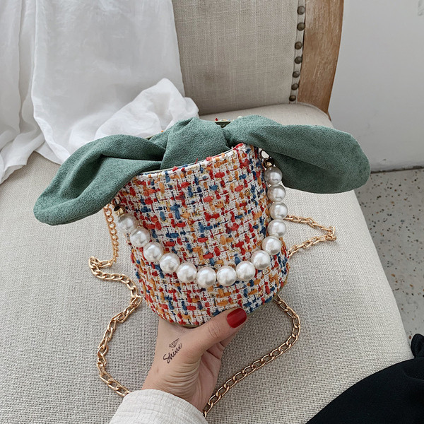 Geanta de dama eleganta cu panglica in mai multe culori