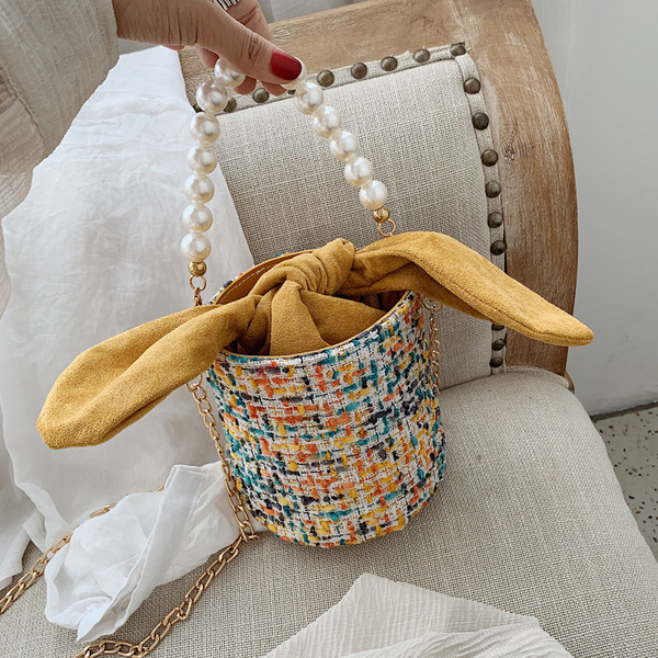 Geanta de dama eleganta cu panglica in mai multe culori