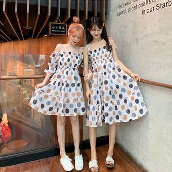 Rochie de dama moderna cu buline in doua modele