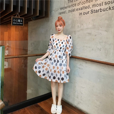 Rochie de dama moderna cu buline in doua modele