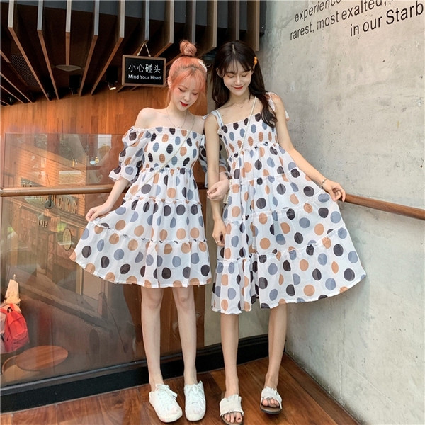 Rochie de dama moderna cu buline in doua modele