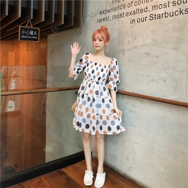 Rochie de dama moderna cu buline in doua modele