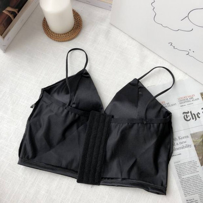 Top de damă modern cu bretele subțiri în alb-negru