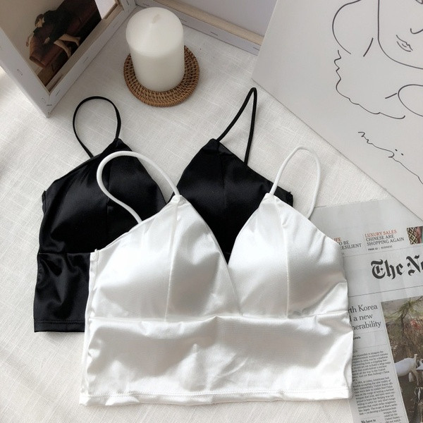 Top de damă modern cu bretele subțiri în alb-negru