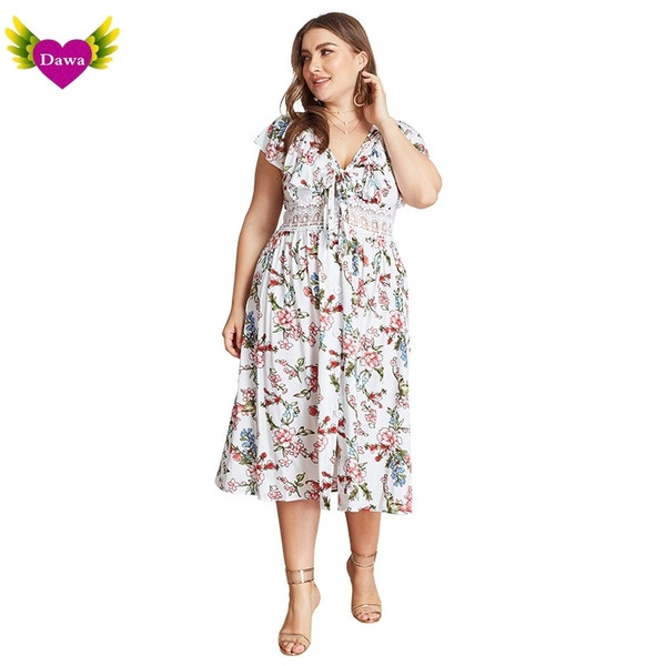 Rochie modernă de damă cu mâneci scurte și decolteu adânc în alb