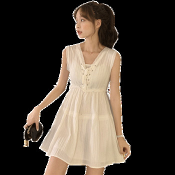 Rochie scurtă casual de damă în alb și negru