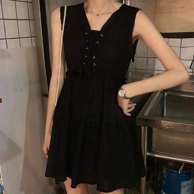 Rochie scurtă casual de damă în alb și negru