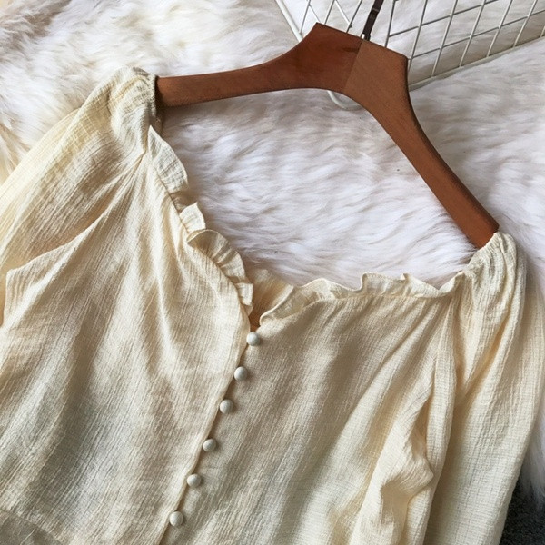 Bluză de damă elegantă cu mâneci lungi și nasturi în patru culori