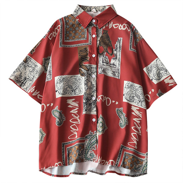 Cămașă casual de damă cu nasturi și mâneci scurte