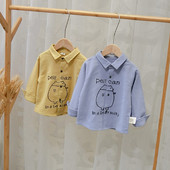 Cămașă de damă actuală pentru băieți în albastru și galben