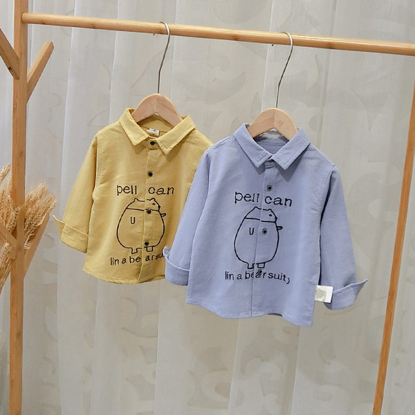 Cămașă de damă actuală pentru băieți în albastru și galben