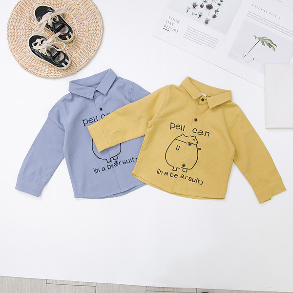 Cămașă de damă actuală pentru băieți în albastru și galben