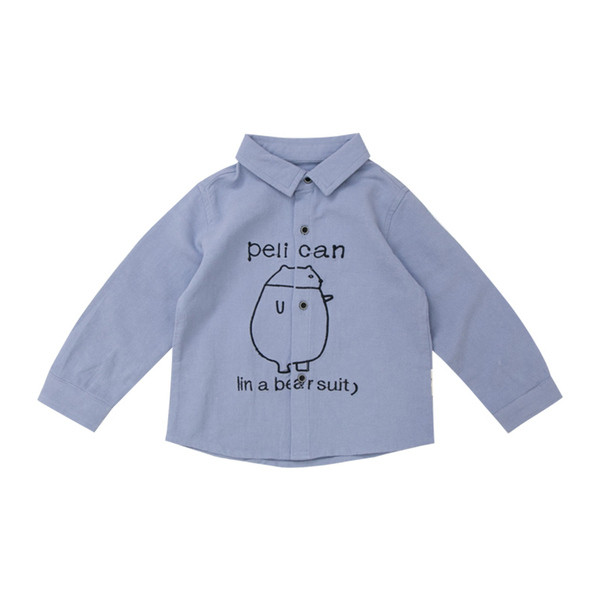 Cămașă de damă actuală pentru băieți în albastru și galben