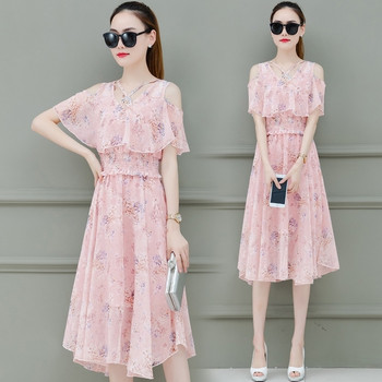 Rochie moderna de dama cu talie elastica in trei culori